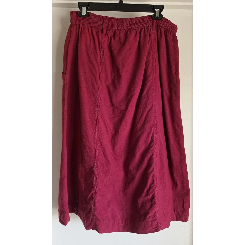 Denim Jazz Maxi Skirt Women S Maroon Cotton Solid Long Vintage